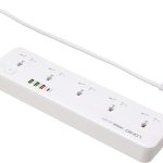 LDNIO SC5415 Surge Fast charging Power Strip with 5 Ac Outlets & 4USB Charging Ports 2m Extension PD power Soket - White