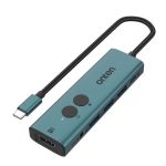 Onten UC123+ USB-C/Type-C to HDTV Multifunctional Docking Station with Screen Off Button, Length: 1.5m