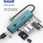 Onten otn-uc127+7-in-1 USB-C Hub with Instant Screen-Off (4K30Hz HDMI + 2xUSB-A 3.0 + USB-C 3.0 + PD3.0 + SD3.0 + TF3.0 )
