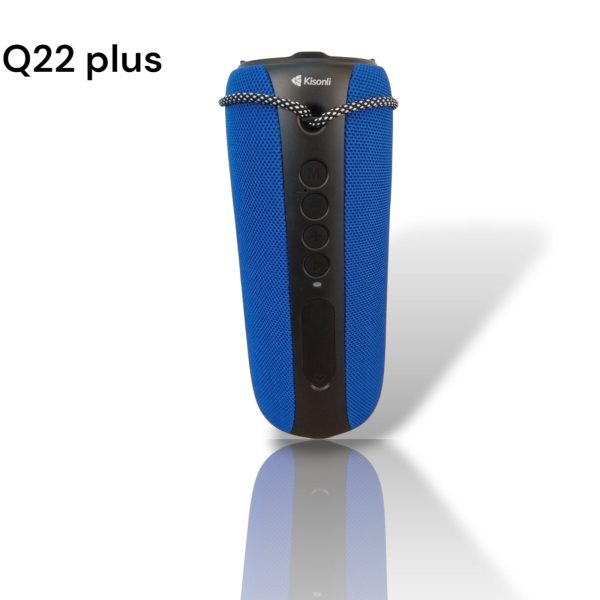 Kisonli Q22 Plus 16W Waterproof Wireless Bluetooth Speaker, Supports USB/ TF card /aux / Radio /BT - Blue