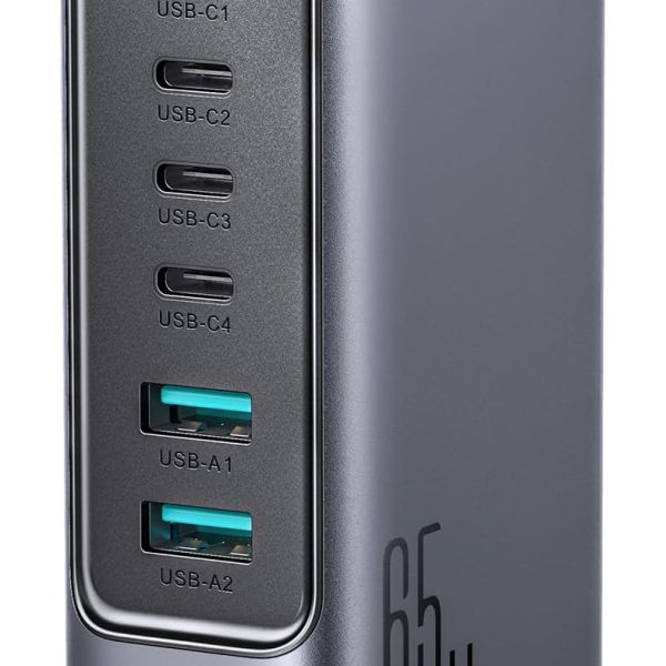 Joyroom JR-TCM02 65W European Regulation Multi-Port Charger, Dark Gray
