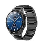 HainoTeko-4 Smart Watch, AMOLED Display, Water-Resistant Titanium Case, 3 Straps, Calls Support, and Arabic Language BLACK