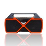 Zero Z305 Portable Wireless Solar Powered Rechargeable Speaker with FM Radio, Big Sound, High Quality, Flashlight, Memory Card & USB Flash - Black /Orange