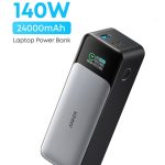 Anker 737 Power Bank (PowerCore 24K), 24,000mAh 3-Port Portable Charger with 140W Output, Smart Digital Display, Compatible with MacBook Pro/Air, iPhone 16/15/14 Series, Samsung, Huaiwei, Dell Black/Grey