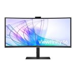 SAMSUNG LS34C650VAMXUE - 34 inch ViewFinity Ultra WQHD 100hz Monitor, 5ms , 5MP IR Camera, In Build Speaker, Eye Saver Mode, FreeSync, KVM Switch, S6 S65VC Monitor Black