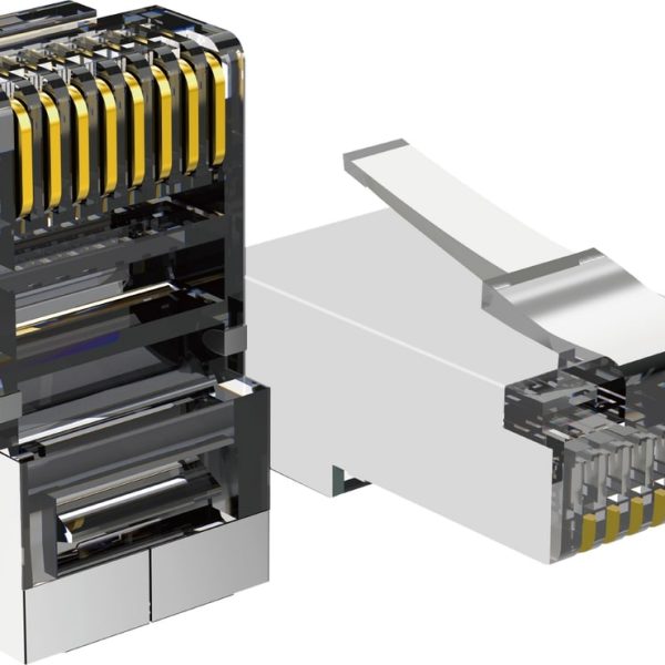 OTN - E661 Plus 100 pcs RJ45 50UM Connector Shielded Ethernet Cable Connector Cat.6A/6/5e