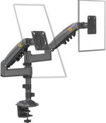 Nb H180 Dual Arm Professional 17"-27" Compatible Monitor Stand with Shock Absorbers & Lift