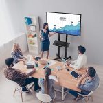 Truman Tv Trolley - Model AVA1500-60-1P - With Wheels Movable For LCD - LED Flat or Curved Screen for 32-70 Inch Height Adjustable Rolling, weight capacity Up to 45.5 KG- Floor TV Stand with Tray - Image 3