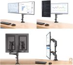 Nb H180 Dual Arm Professional 17"-27" Compatible Monitor Stand with Shock Absorbers & Lift - Image 3