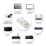 Onten OTN-E661 100 pcs 30UM Cat6A/5e/5 RJ45 connectors, gold-plated Gigabit Ethernet cable connectors, standard network plug for computer networking, crystal head - Image 5