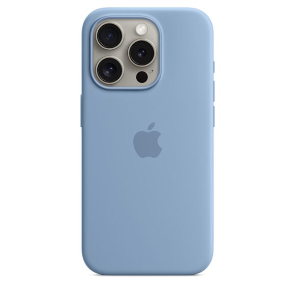 Apple iPhone 15 Pro Max Silicone Case with MagSafe - Winter Blue  MT1Y3ZM/A
