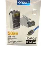 OTN - E661 Plus 100 pcs RJ45 50UM Connector Shielded Ethernet Cable Connector Cat.6A/6/5e - Image 2