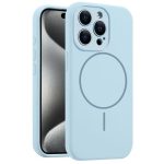 Silicon cover Compatible with iPhone 16 plus Case, Liquid Silicone Case, Full Body Protective Cover, Shockproof, Slim Phone Case, Anti-Scratch Soft Microfiber Lining – Sky Blue