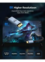 USB C to DisplayPort 1.4 Cable 2m[HDR, 8K@60Hz, 4K@144Hz, 2K@240Hz] - Image 2