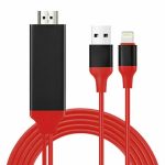 MARGOUN MGLA789V2 Lightning To HDTV HDMI Adapter Cable For Apple iPhone 11 Pro Red