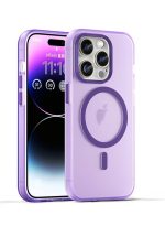 Drop-resistant, reinforced plastic back cover compatible with iPhone 15 Pro - Purple