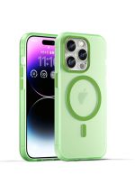 Drop-resistant, reinforced plastic back cover compatible with iPhone 15 Pro - Green