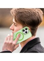 Drop-resistant, reinforced plastic back cover compatible with iPhone 15 Pro - Green - Image 3