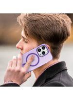Drop-resistant, reinforced plastic back cover compatible with iPhone 15 Pro - Purple - Image 3