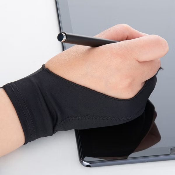 3-Layer Palm Rejection Digital Art Gloves, Two-Finger Drawing Gloves for Tablet (M) - ST-3FC