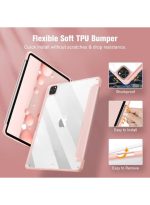 Case for iPad Pro 11 Case 2022/ 2021 /air4/air5 10.9 "/ ipad air6/air7 11" with Pencil Holder Premium Protective Case Cover with Soft TPU Back and Auto Sleep/Wake Feature for iPad Pro 11 comaptiple with (A2228 / A2231 / A2068 / A2230) , Pink - Image 2