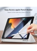 Case for iPad 10.2-Inch (9th/8th/7th Generation, 2021/2020/2019),Clear Shockproof Back Cover Built-in Pencil Holder,Auto Sleep/Wake (Grey) - Image 2
