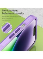 Drop-resistant, reinforced plastic back cover compatible with iPhone 14 - Purple - Image 3