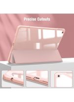 Case for iPad 10.2-Inch (9th/8th/7th Generation, 2021/2020/2019),Clear Shockproof Back Cover Built-in Pencil Holder,Auto Sleep/Wake (Pink) - Image 4