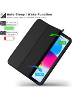 Case for iPad 10th Generation 10.9 Inch, 2022 & ipad 11th genration 2025 Case with Pencil Holder - Protective Trifold Stand Smart Cover [Support Touch ID & Auto Wake/Sleep] comaptiple with (A3354/A3355/A3356 /A2696/A2757/A2777) , Black - Image 6