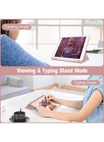 Case for iPad 10.2-Inch (9th/8th/7th Generation, 2021/2020/2019),Clear Shockproof Back Cover Built-in Pencil Holder,Auto Sleep/Wake (Pink) - Image 3