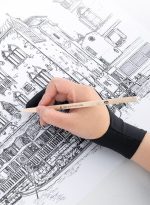 3-Layer Palm Rejection Digital Art Gloves, Two-Finger Drawing Gloves for Tablet (M) - ST-3FC - Image 2