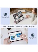 Case for iPad iPad Air 13 Inch Case M2 2024/iPad Pro 12.9 6th/5th/4th Generation 2022/2021/2020 with Pencil Holder, Clear Transparent Back Shell Slim Stand Shockproof Tablet Cover, Auto Wake/Sleep (Pink) - Image 2