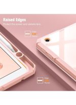 Case for iPad 10.2-Inch (9th/8th/7th Generation, 2021/2020/2019),Clear Shockproof Back Cover Built-in Pencil Holder,Auto Sleep/Wake (Pink) - Image 2