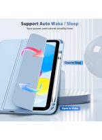 Case for iPad 10th Generation 10.9 Inch, 2022 & ipad 11th genration 2025 Case with Pencil Holder - Protective Trifold Stand Smart Cover [Support Touch ID & Auto Wake/Sleep] comaptiple with (A3354/A3355/A3356 /A2696/A2757/A2777) , Sky blue - Image 4