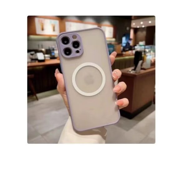 Magnetic Case for iPhone 16 Pro Max, Compatible with Wireless Charging [Silky Texture] [Matte PC Back] Slim Shockproof TPU Phone Case - Luminous Blue