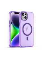 Drop-resistant, reinforced plastic back cover compatible with iPhone 14 - Purple