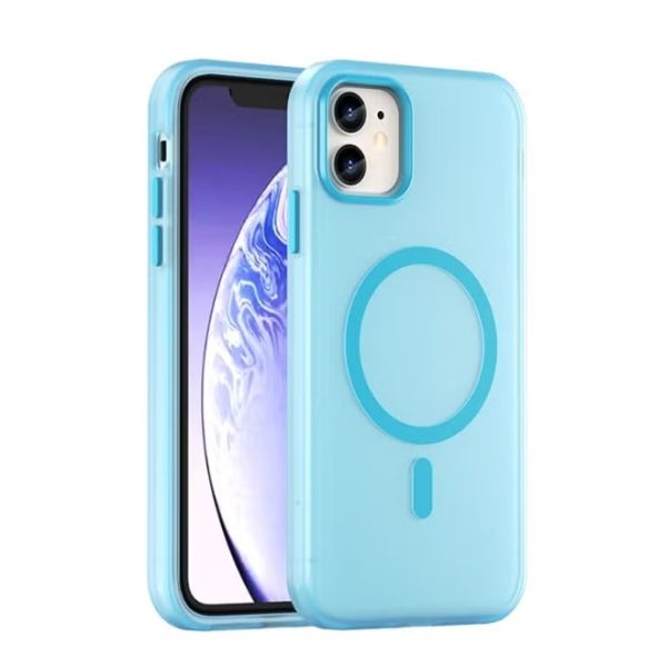 Drop-resistant, reinforced plastic back cover compatible with iPhone 11 - Blue