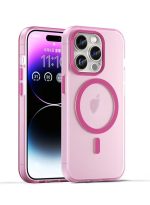 Drop-resistant, reinforced plastic back cover compatible with iPhone 15 Pro - Pink