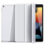 Case for iPad 10.2-Inch (9th/8th/7th Generation, 2021/2020/2019),Clear Shockproof Back Cover Built-in Pencil Holder,Auto Sleep/Wake (Grey)