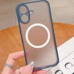 Magnetic Case for iPhone 16 plus, Compatible with Wireless Charging [Silky Touch] [Matte PC Back] TPU Bumper Shockproof Slim Thin Phone Case - light blue