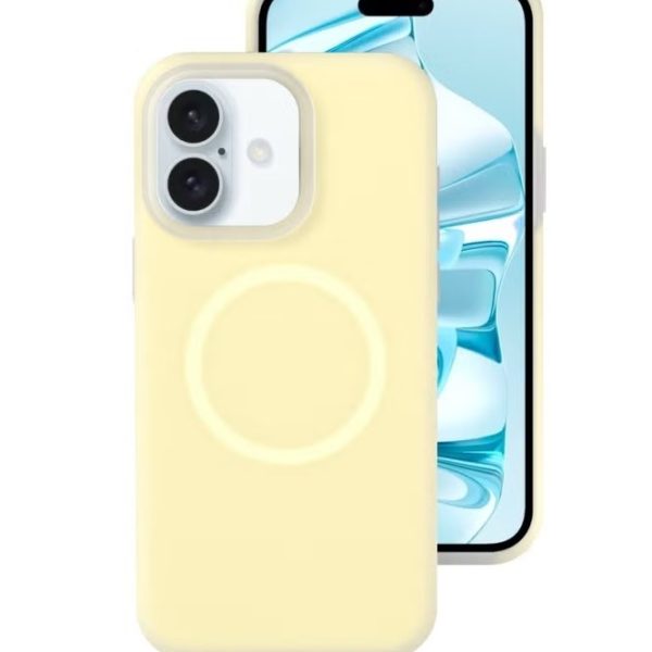 Drop-resistant, reinforced plastic back cover compatible with iPhone 16 - Yellow