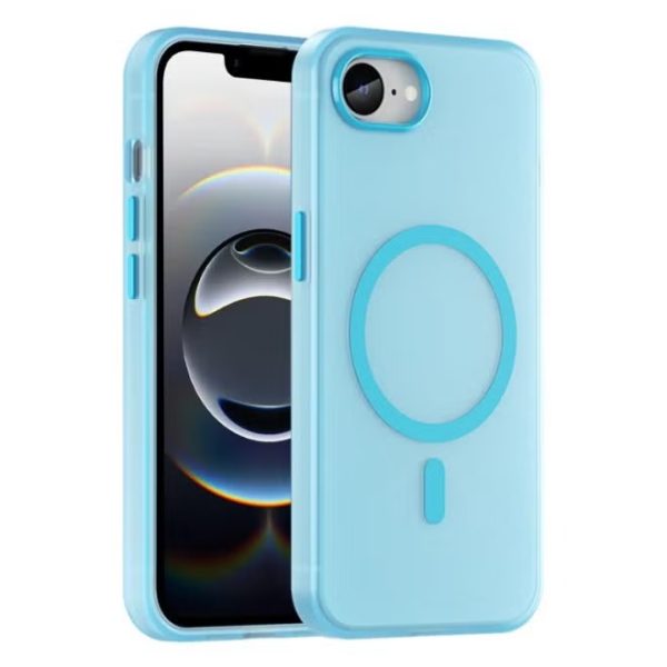 Drop-resistant, reinforced plastic back cover compatible with iPhone 16e - Blue