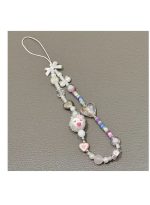 Stylishly designed necklace that attaches to the phone, with a plastic part to secure it to the phone