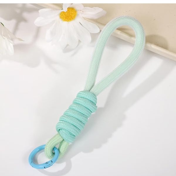 Stylishly designed necklace that attaches to the phone, with a plastic part to secure it to the phone