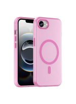 Drop-resistant, reinforced plastic back cover compatible with iPhone 16e - Pink