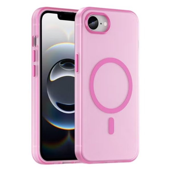 Drop-resistant, reinforced plastic back cover compatible with iPhone 16e - Pink
