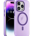 Drop-resistant, reinforced plastic back cover compatible with iPhone 15 Pro Max - Purple