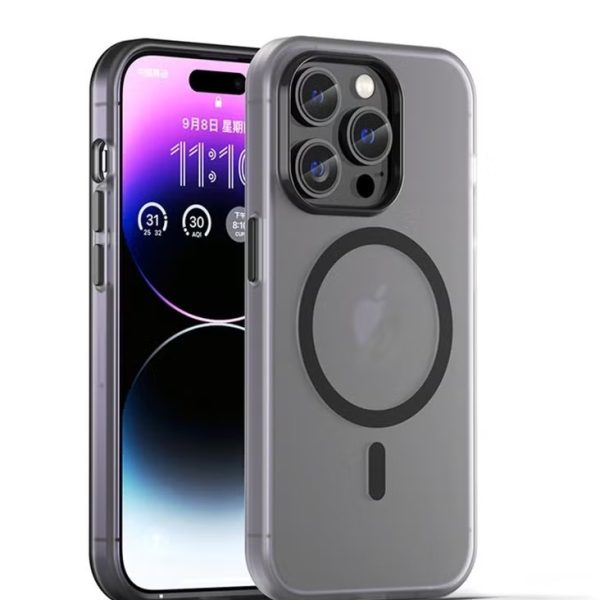 Drop-resistant, reinforced plastic back cover compatible with iPhone 13 Pro - Black