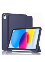 Case for iPad 10th Generation 10.9 Inch, 2022 & ipad 11th genration 2025 Case with Pencil Holder - Protective Trifold Stand Smart Cover [Support Touch ID & Auto Wake/Sleep] comaptiple with (A3354/A3355/A3356 /A2696/A2757/A2777) , Navy Blue