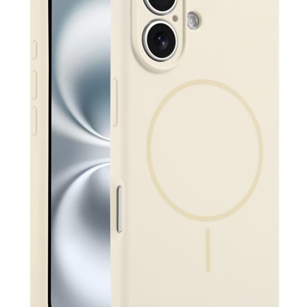 Silicon cover Compatible with iPhone 16 plus Case, Liquid Silicone Case, Full Body Protective Cover, Shockproof, Slim Phone Case, Anti-Scratch Soft Microfiber Lining – Beige